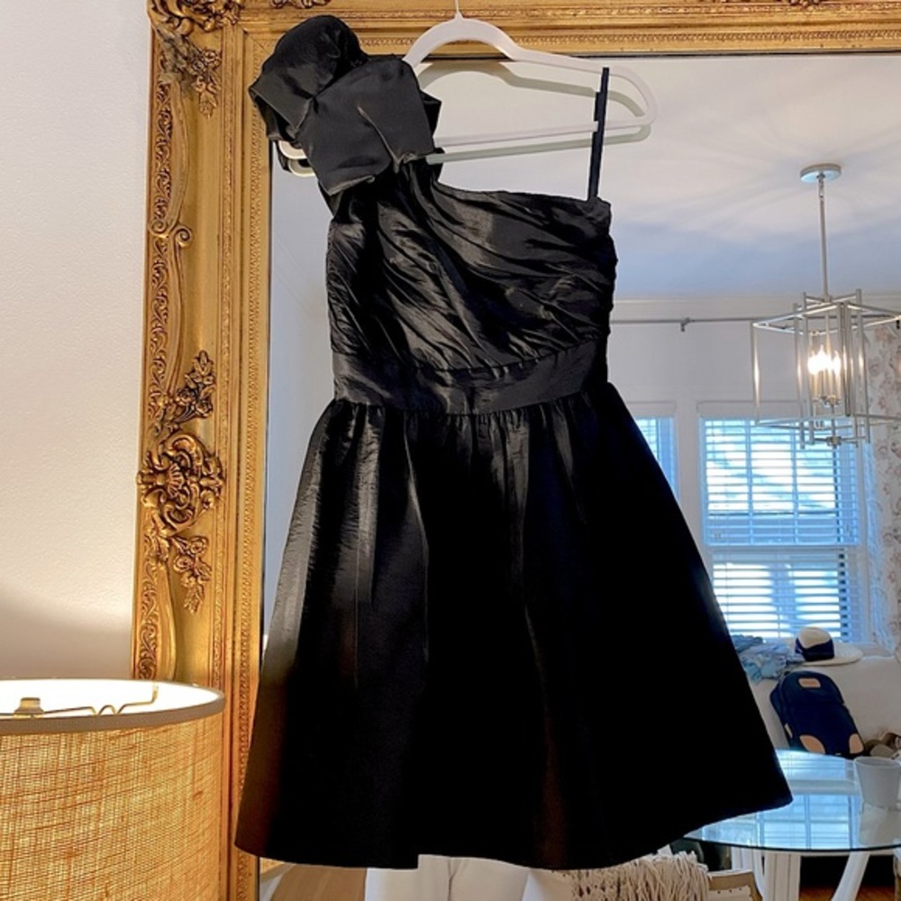 Custom Silk Taffeta Little Black Dress XS